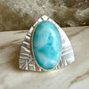 Larimar shield ring